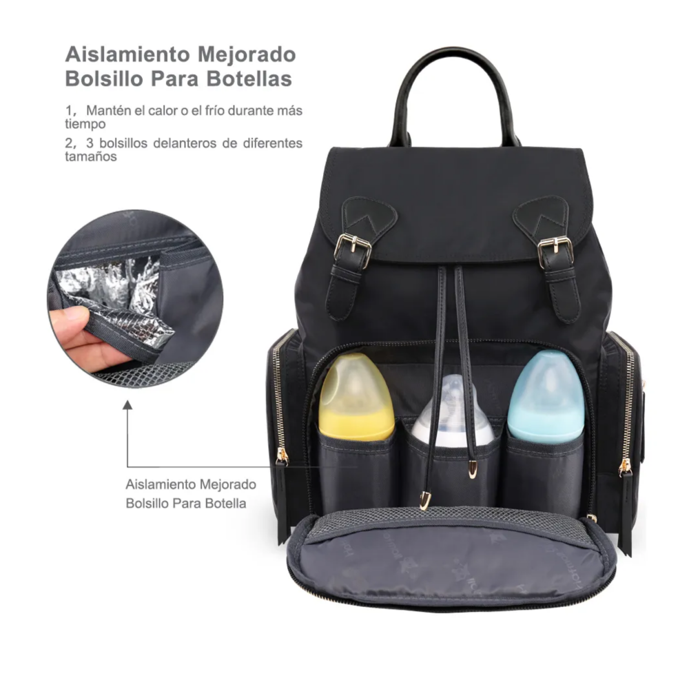 Foto 3 pulgar | Mochila Pañalera Multifunción Bolsa Impermeable Belug,  Negro