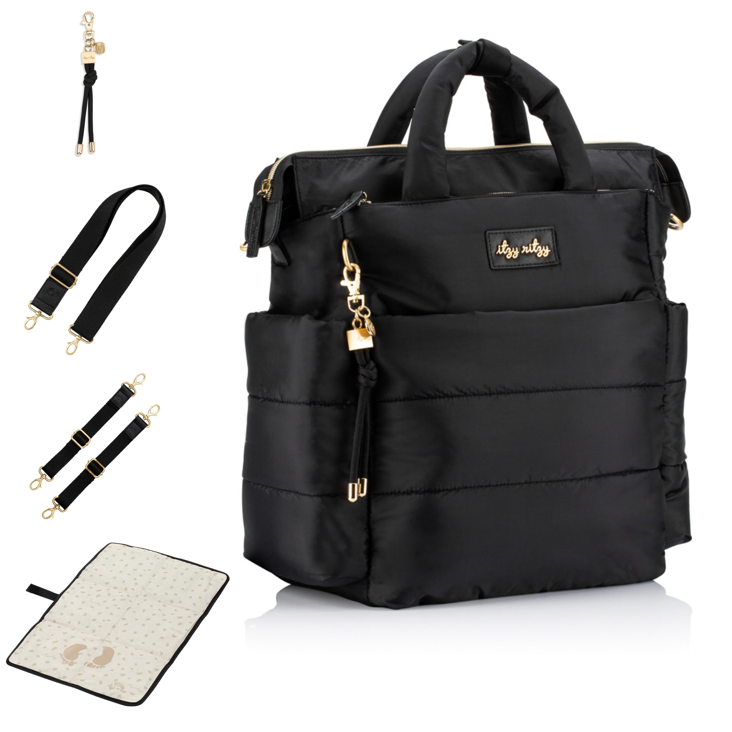 Mochila Convertible Para Pañales Itzy Ritzy Dream, Negra - Venta Internacional.