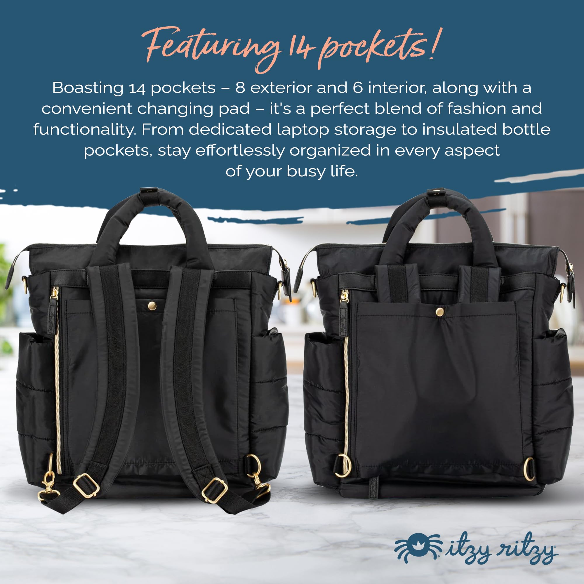 Foto 4 pulgar | Mochila Convertible Para Pañales Itzy Ritzy Dream, Negra - Venta Internacional.