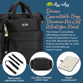 Foto 4 | Mochila Convertible Para Pañales Itzy Ritzy Dream, Negra - Venta Internacional.