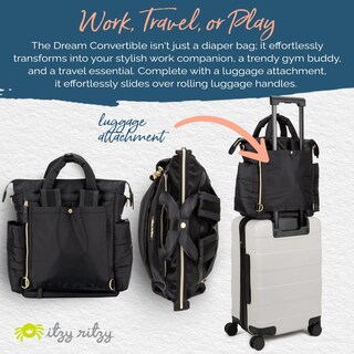 Foto 7 | Mochila Convertible Para Pañales Itzy Ritzy Dream, Negra - Venta Internacional.