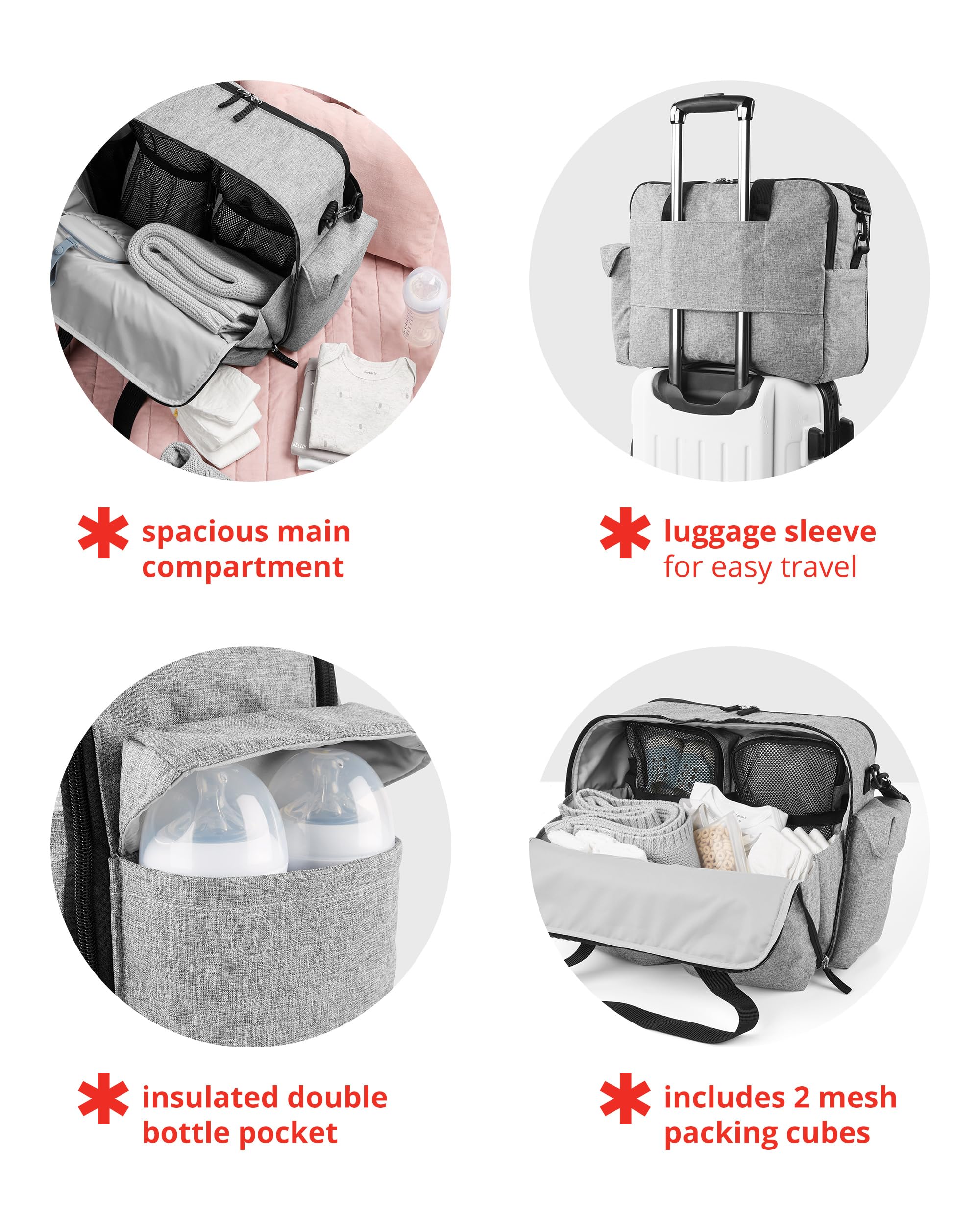 Foto 4 pulgar | Bolsa De Pañales Skip Hop Iconic Duo Weekender, Gris Melange - Venta Internacional.