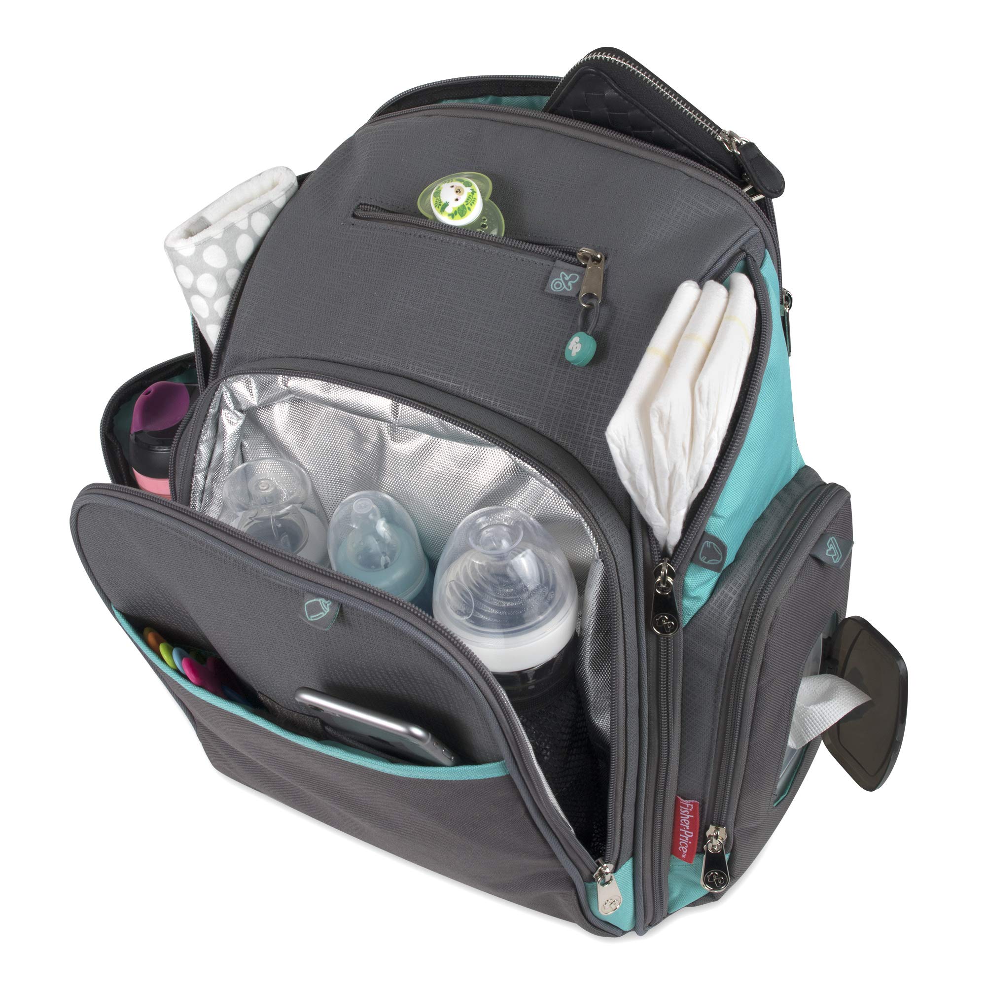 Foto 3 pulgar | Mochila Para Pañales Fisher-price Fastfinder Kaden Aqua - Venta Internacional.