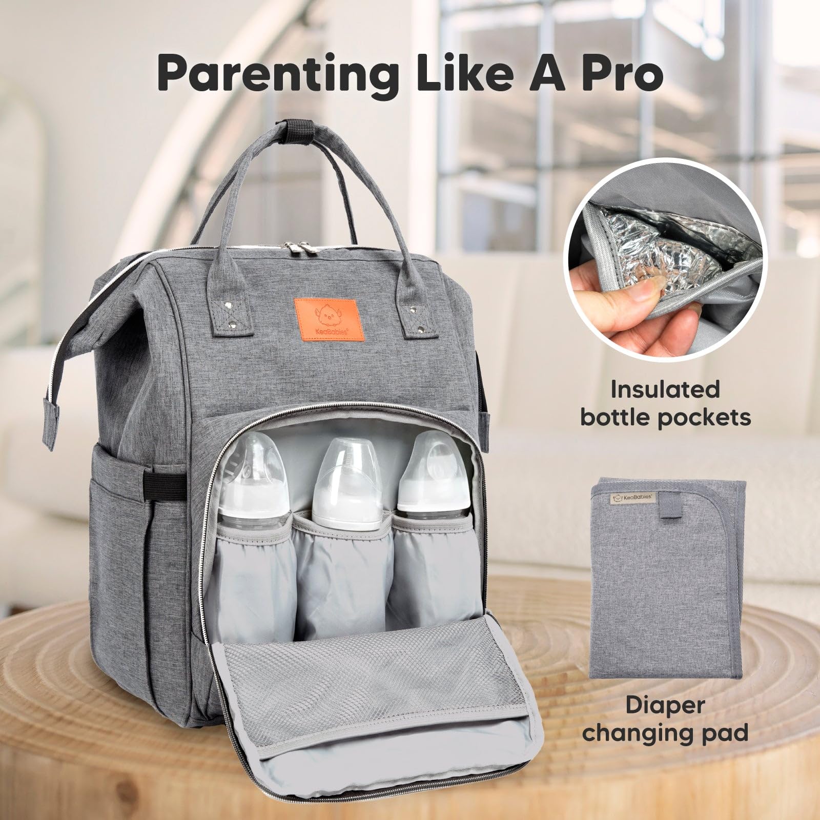 Foto 4 | Mochila Para Pañales Keababies Impermeable Para Bebé Niño/niña - Venta Internacional.