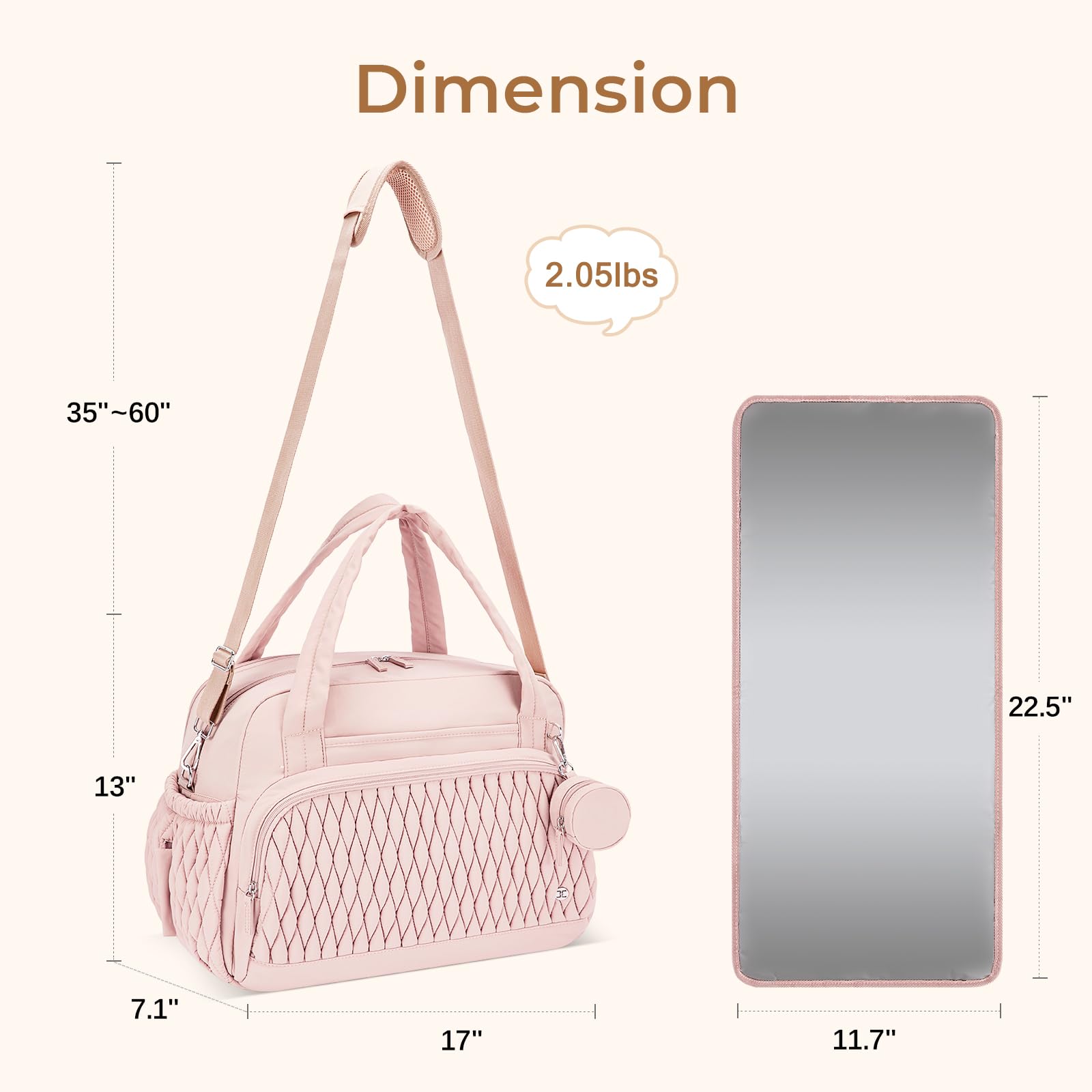 Foto 3 | Bolsa De Pañales Telena Travel Crossbody, Grande, Rosa Con Funda - Venta Internacional.