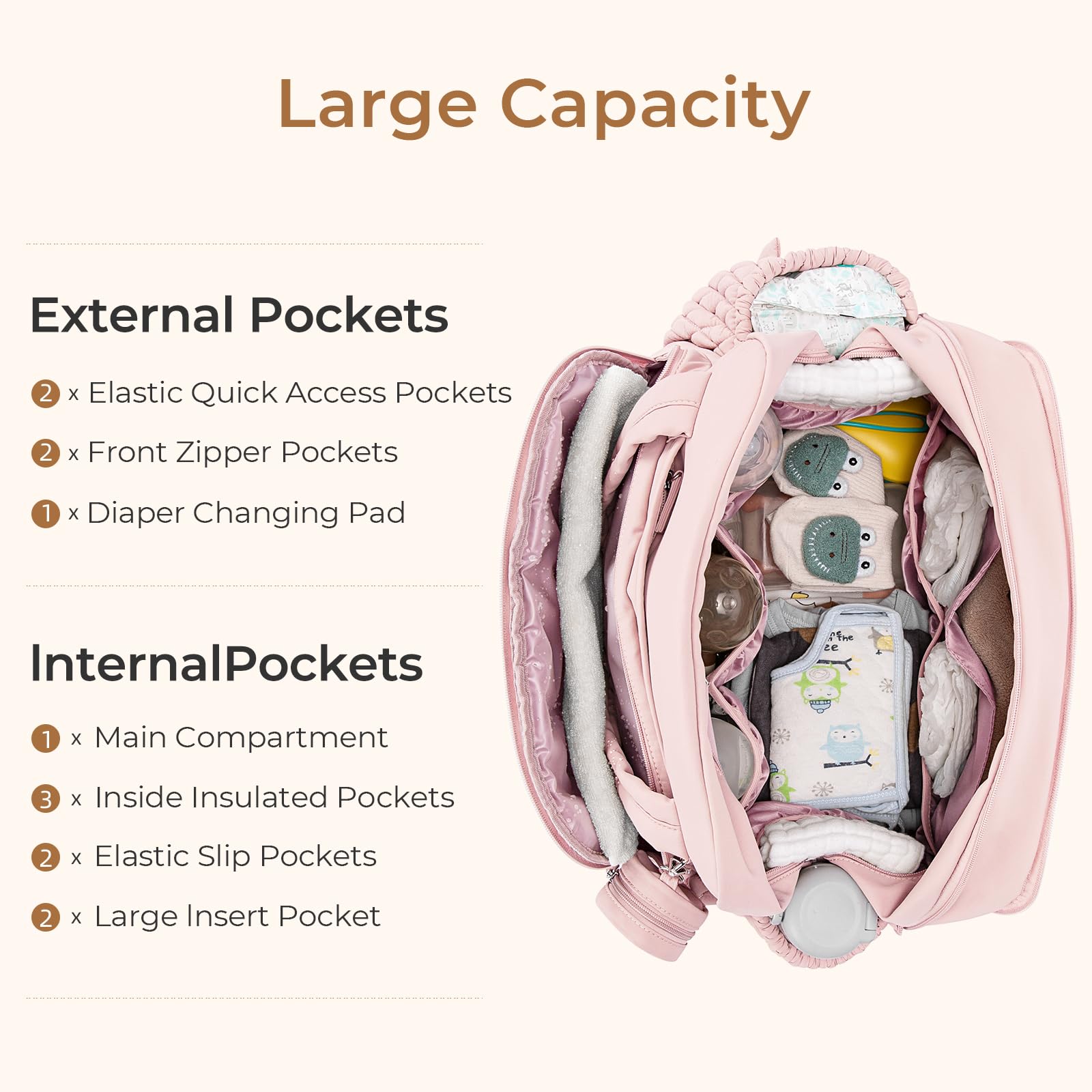 Foto 5 pulgar | Bolsa De Pañales Telena Travel Crossbody, Grande, Rosa Con Funda - Venta Internacional.
