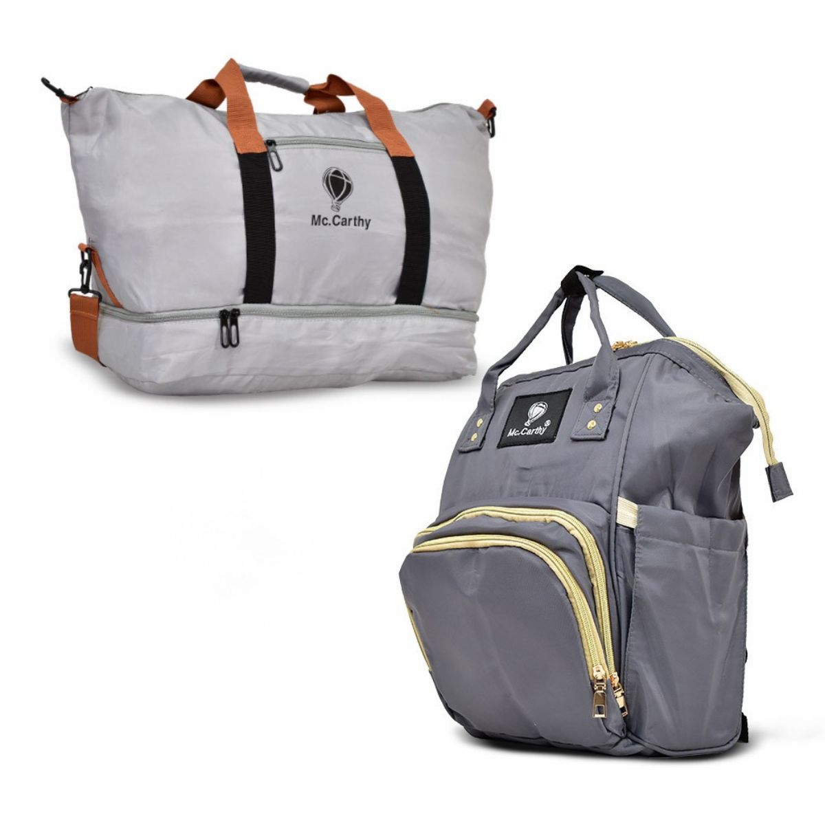 Foto 2 pulgar | Combo Pañalera Back Pack Mas Bolso De Viaje Modelo Mc1-1 Gris Mccarthy  Modelo Combo Pan-16 Gris