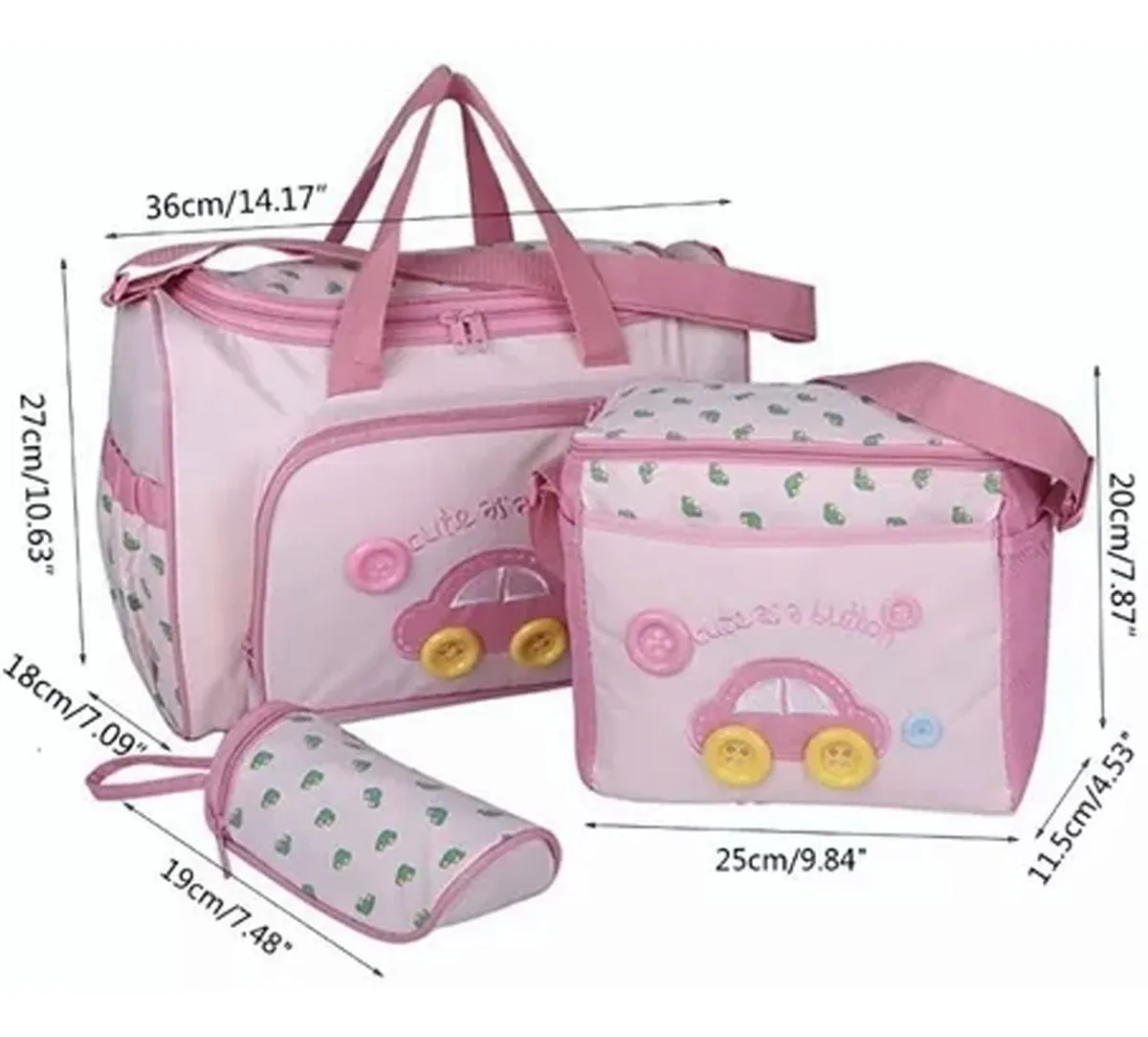 Foto 3 pulgar | Set 4 Bolsas Lab.g Panaleras Cambiador Bebe Botella Viaje Multiuso Rosa