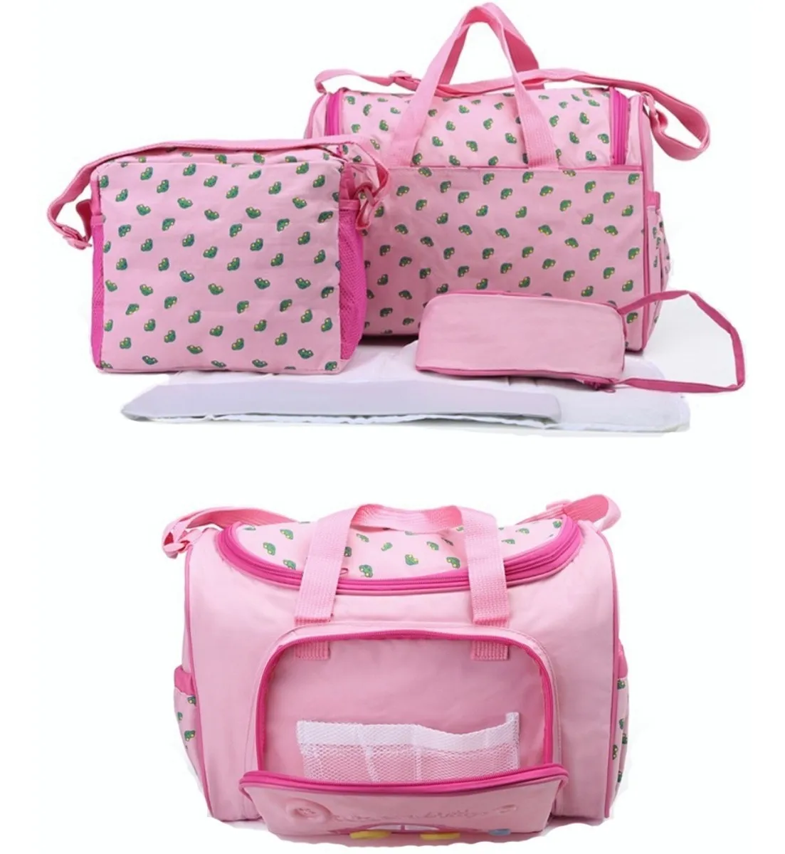 Foto 4 pulgar | Set 4 Bolsas Lab.g Panaleras Cambiador Bebe Botella Viaje Multiuso Rosa
