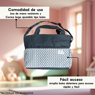 Foto 2 | Pañalera Rayas Economica Para Bebe Color Gris