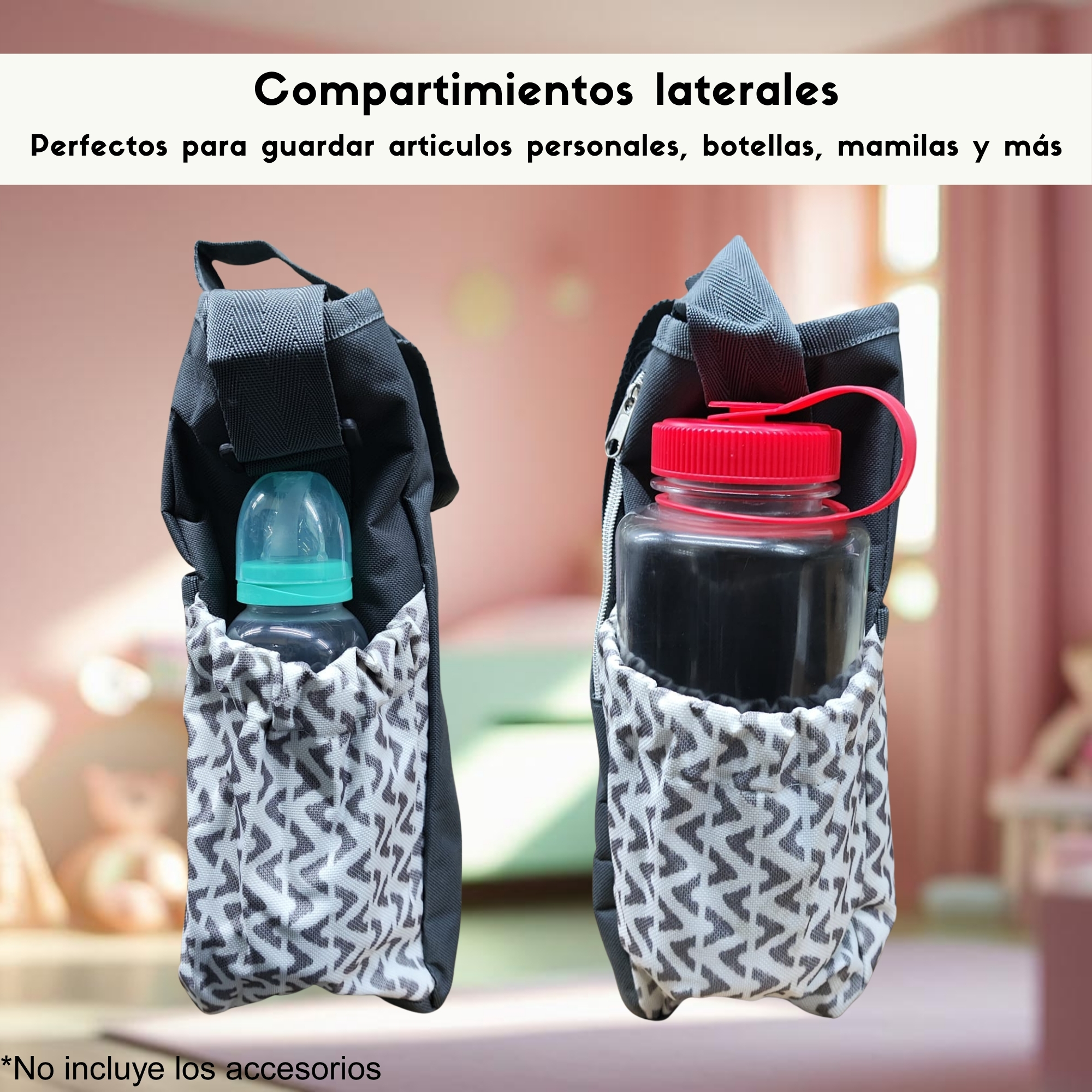 Foto 4 | Pañalera Rayas Economica Para Bebe Color Gris