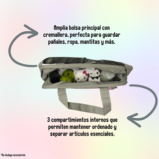 Foto 3 | Pañalera Rombos Corazones Color Gris