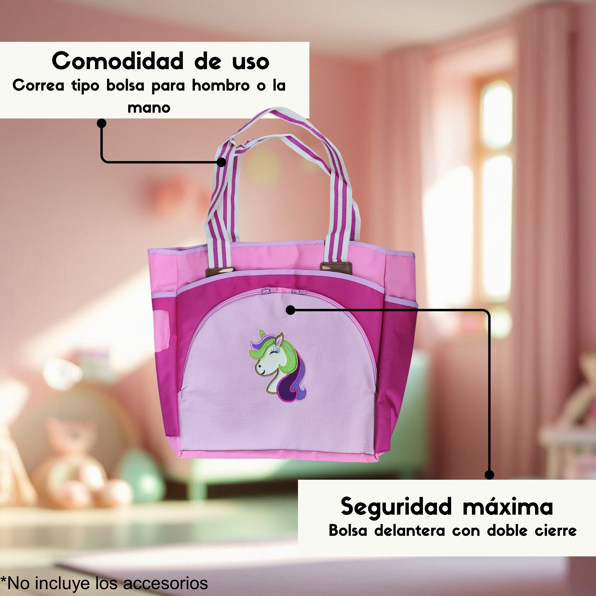 Foto 3 pulgar | Pañalera Unicornio  Dyaly Para Bebe Color Rosa