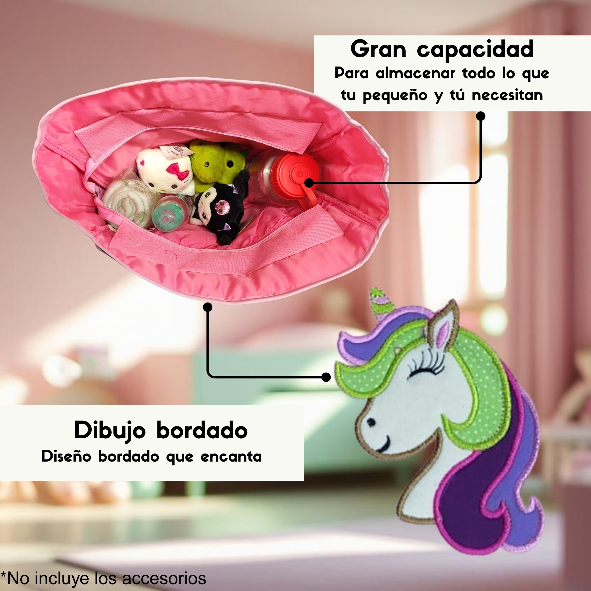 Foto 4 pulgar | Pañalera Unicornio  Dyaly Para Bebe Color Rosa