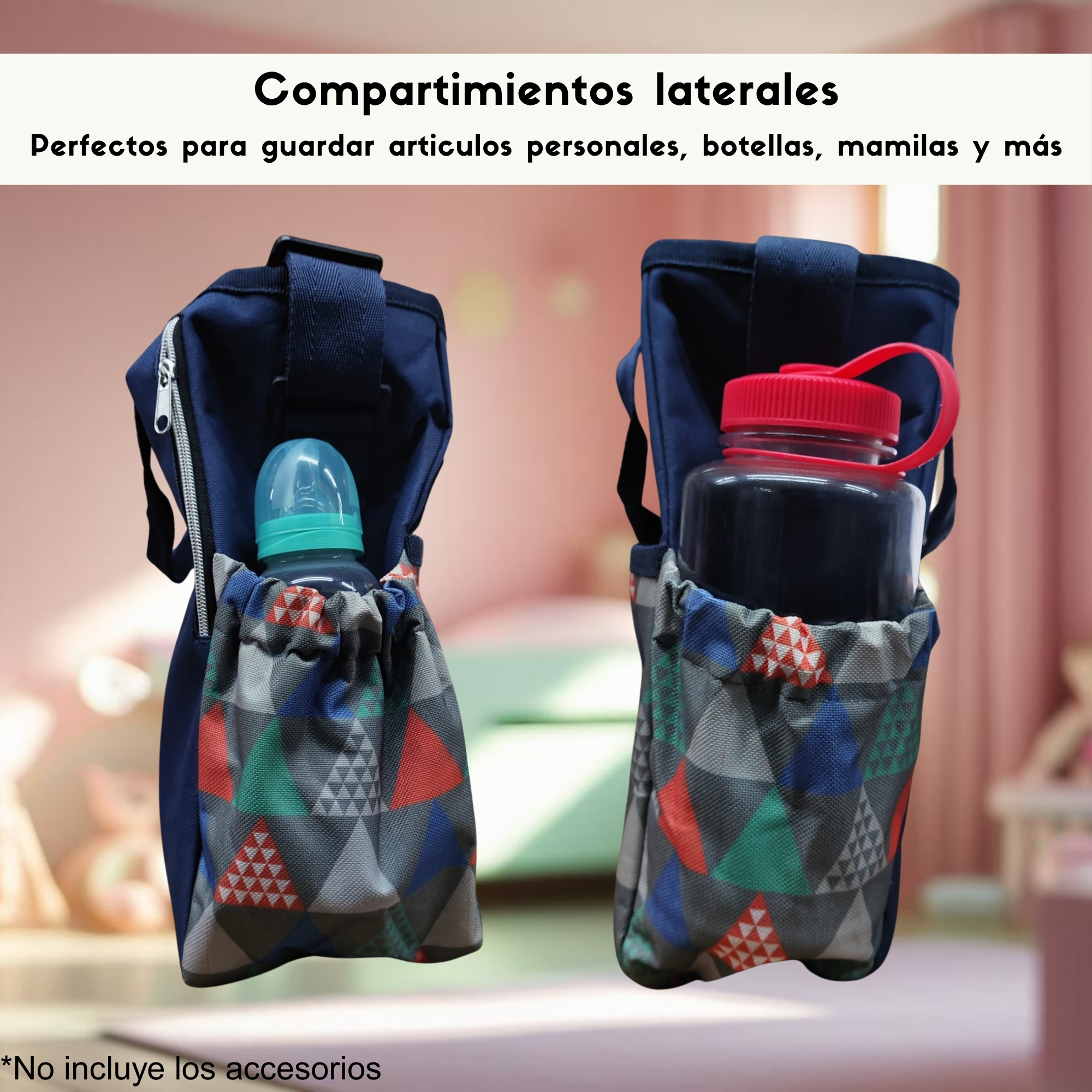 Foto 5 pulgar | Pañalera Triangulos Economica Para Bebe  Color Azul