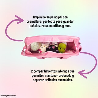Foto 3 | Pañalera Rombos Corazones Color Rosa