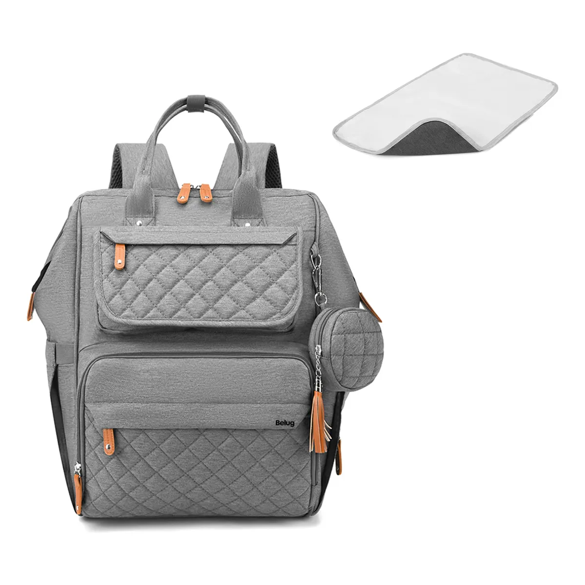 Pañalera  Belug Mochila Bebe 30l Gris
