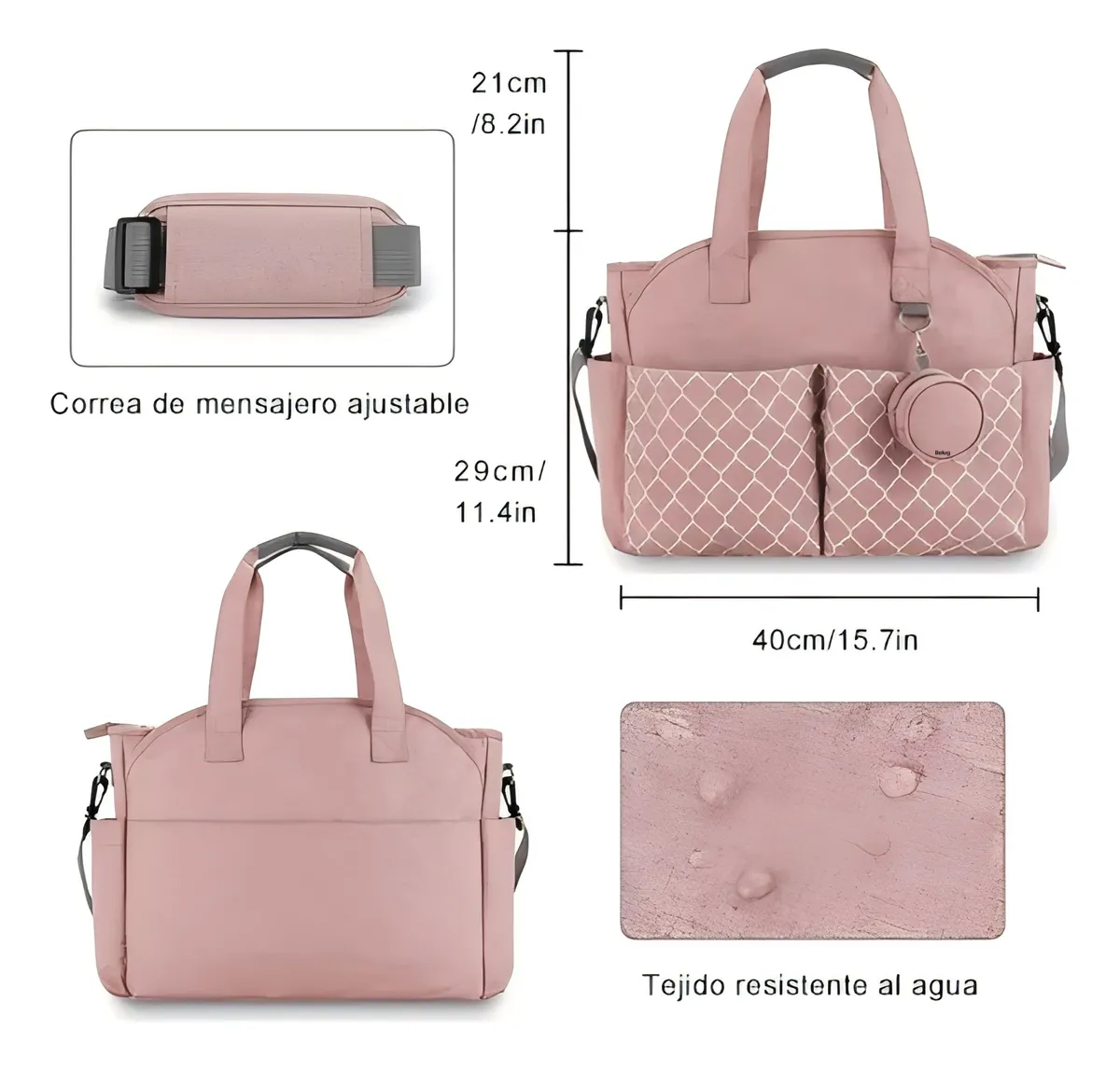 Foto 3 pulgar | Mochila  Belug  De Pañales Rosa