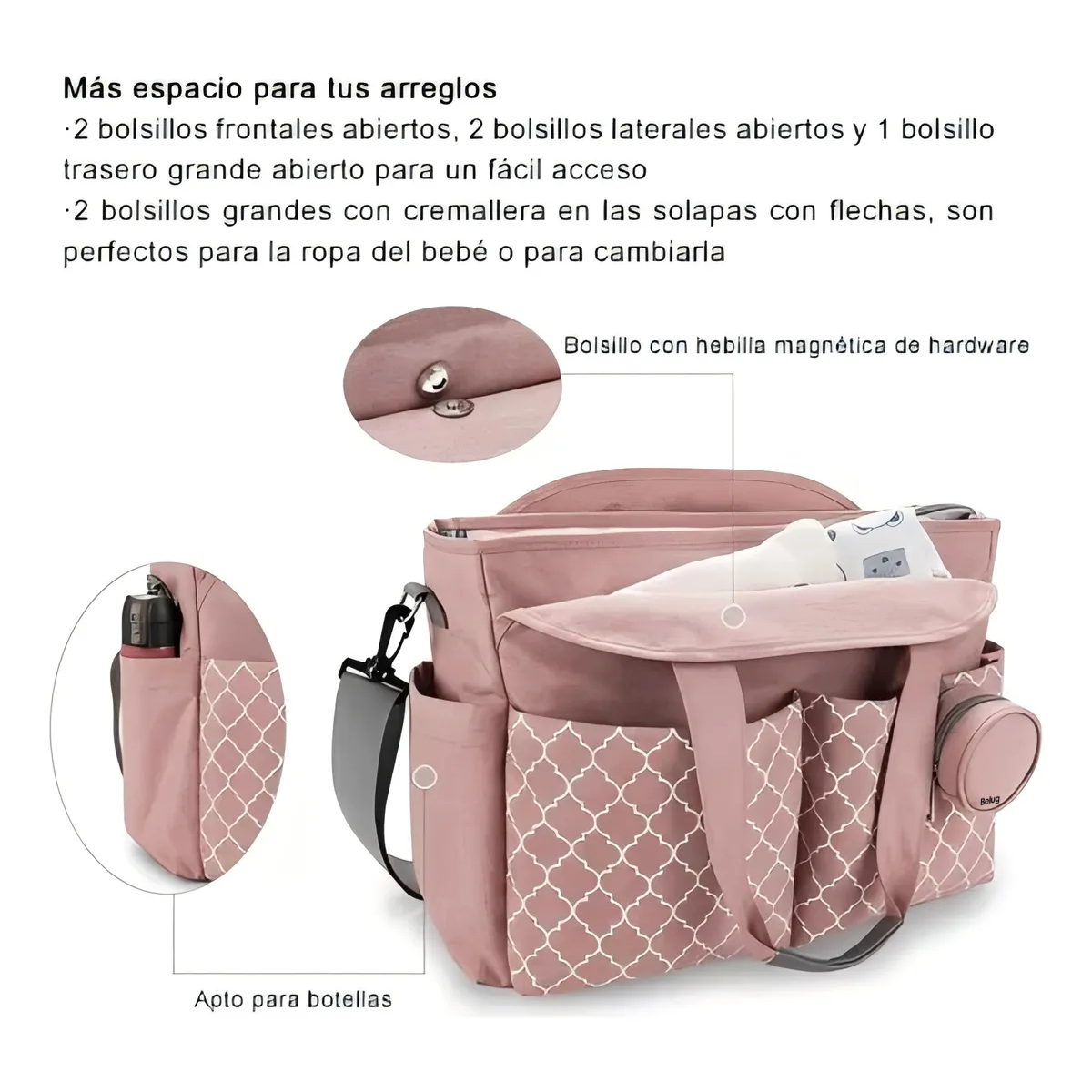 Foto 6 pulgar | Mochila  Belug  De Pañales Rosa