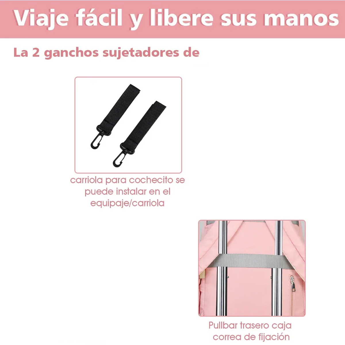 Foto 6 pulgar | Pañalera Belug  Mochila Bebe 7pz Rosa Claro
