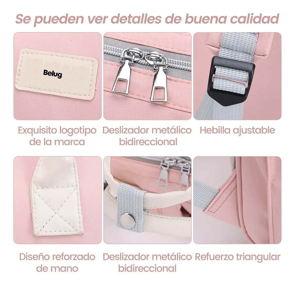 Foto 3 pulgar | Pañalera  Belug Para Bebe Mochila Rosa