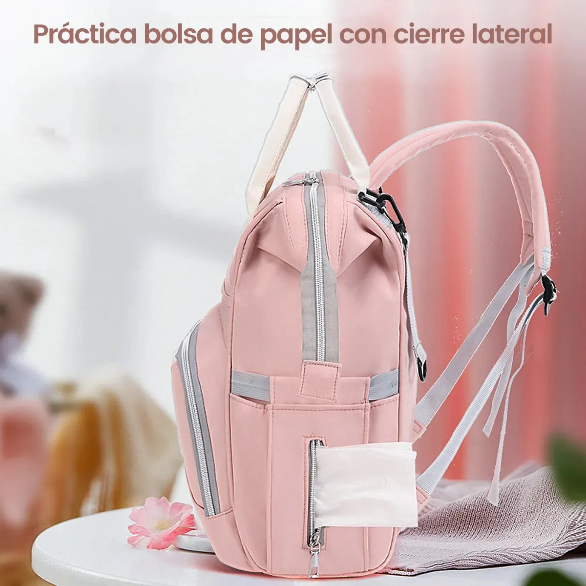 Foto 5 pulgar | Pañalera  Belug Para Bebe Mochila Rosa