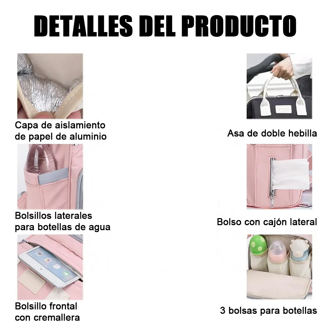 Foto 6 pulgar | Pañalera  Belug Para Bebe Mochila Rosa