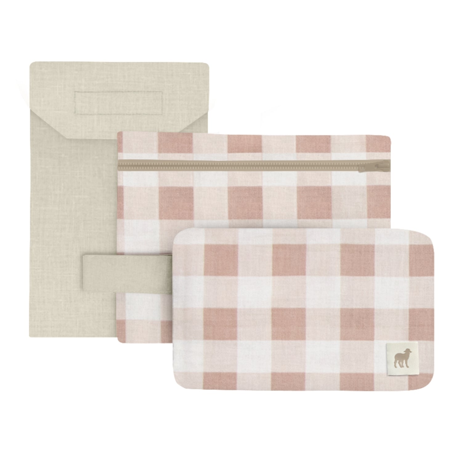 Foto 2 pulgar | Set 3 Estuches Organizadores Para Pañalera Nap - Gingham Beige
