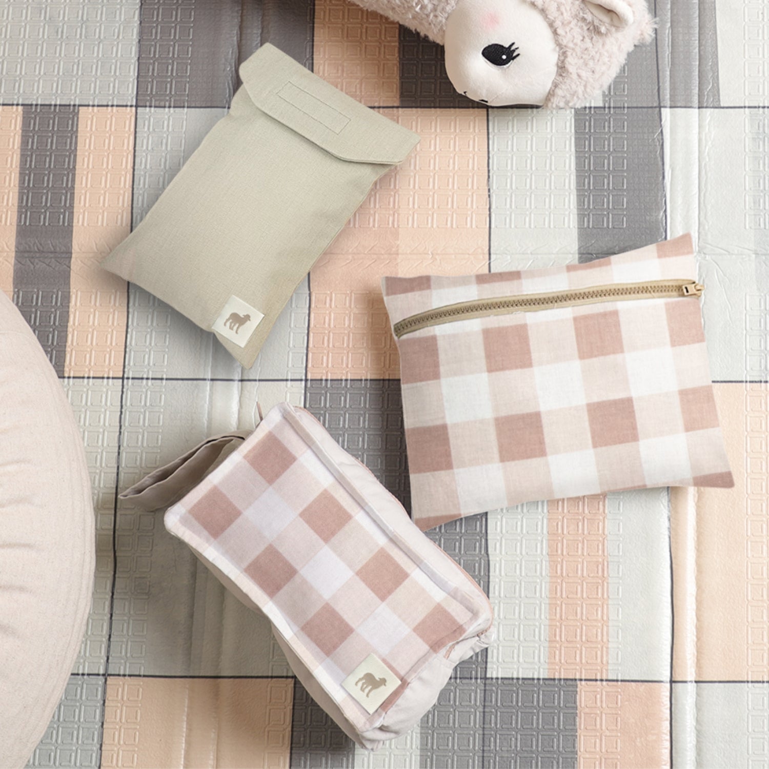 Foto 6 pulgar | Set 3 Estuches Organizadores Para Pañalera Nap - Gingham Beige