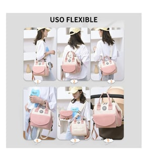 Foto 4 | Mochila Panaleras Para Bebe Mochilas De Maternidad Multifuncional Mochila Panalera Mochila Moderna Claro Rosa