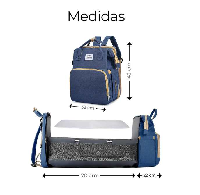Foto 5 pulgar | Pañalera Expandible Impermeable Y Cambiador Mochila 3 En 1