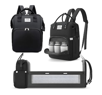 Foto 1 | Pañalera Mochila Multifuncional Para Bebe Con Cama Plegable
