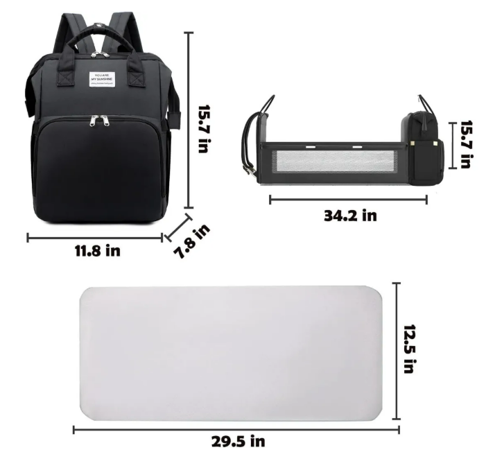 Foto 4 pulgar | Pañalera Mochila Multifuncional Para Bebe Con Cama Plegable
