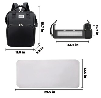 Foto 3 | Pañalera Mochila Multifuncional Para Bebe Con Cama Plegable