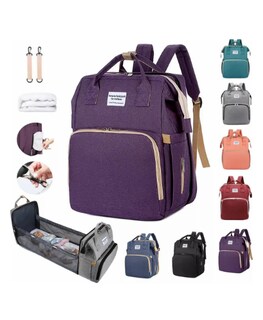 Foto 1 | Mochila Panalera Cuna Impermeable Multifunción Bebe Viaje Kazome Ho-01 Mochila Pañalera Impermeable Violeta