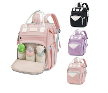 Foto 1 | Pañalera Para Bebe pañalera Mochila Impermeable Rosa