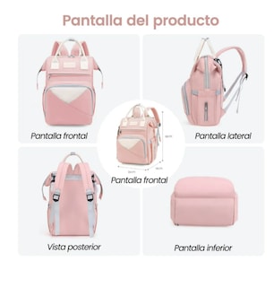 Foto 2 | Pañalera Para Bebe pañalera Mochila Impermeable Rosa