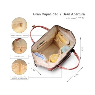 Foto 3 | Mochila Pañaleras Para De Impermeable Eo Safe Imports Esi-21126 Rosa
