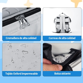Foto 4 | Pañalera Mochila Para Bebe Impermeable Eo Safe Imports Esi-21119 Color Gris