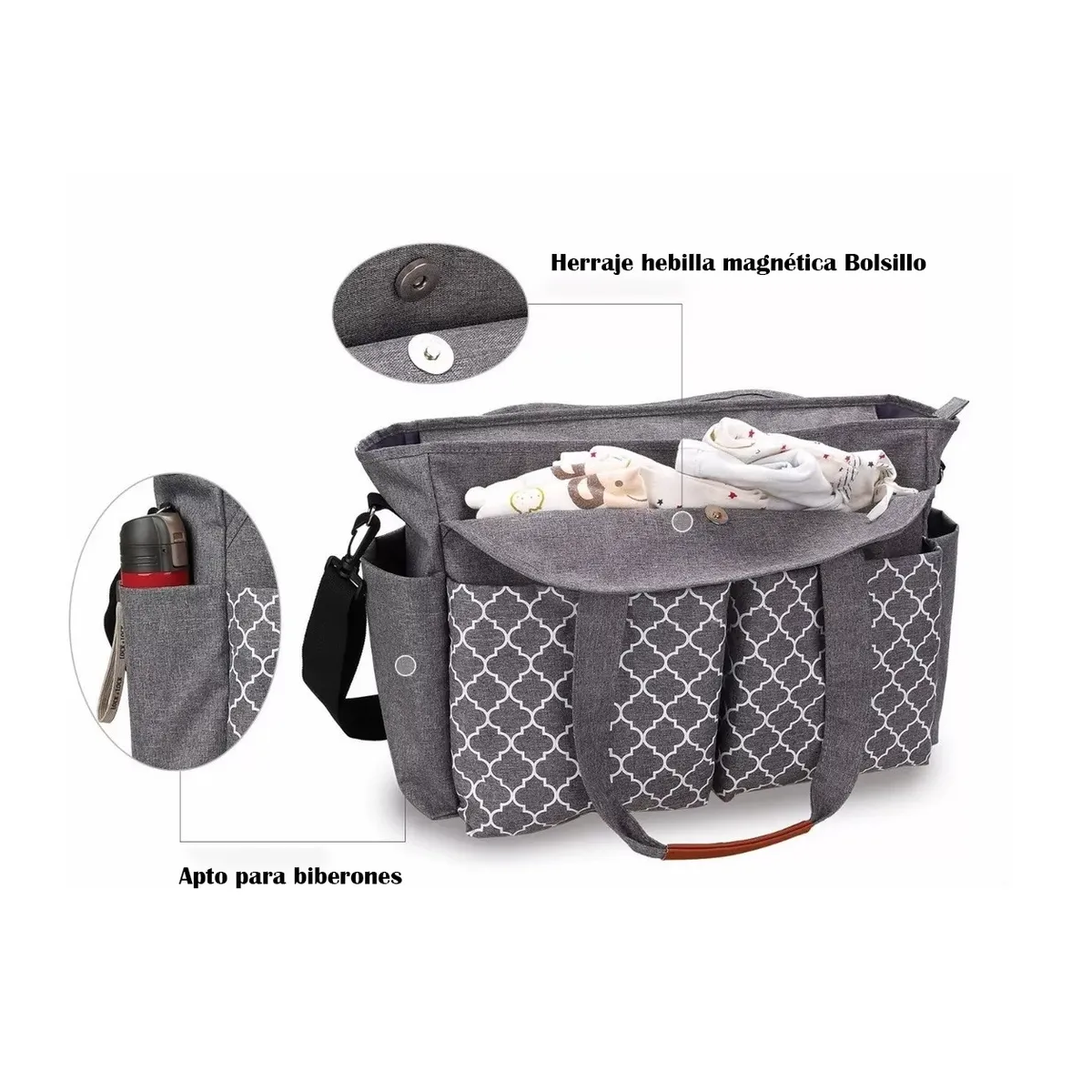 Foto 3 pulgar | Mochila Impermeable Multifuncional Para Pañales Eo Safe Imports Esi-21120 Gris