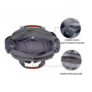 Foto 3 | Mochila Impermeable Multifuncional Para Pañales Eo Safe Imports Esi-21120 Gris