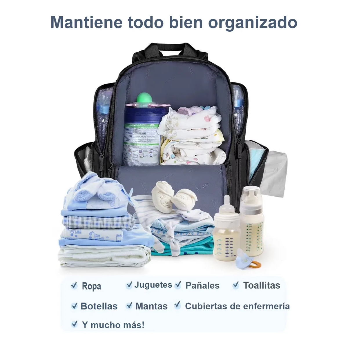 Foto 3 pulgar | Mochila Pañalera Para Bebé Impermeable Eo Safe Imports Esi-21112 Negro