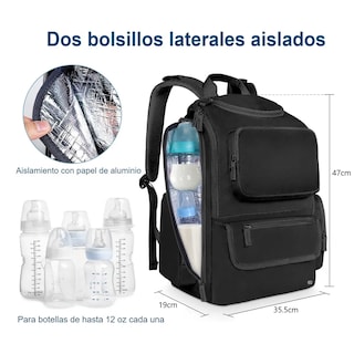 Foto 3 | Mochila Pañalera Para Bebé Impermeable Eo Safe Imports Esi-21112 Negro