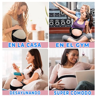 Foto 2 | Cinturón De Soporte De Vientre Para Mujer Embarazada Color Negro