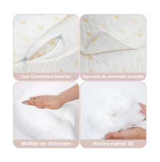 Foto 3 | Almohada De Maternidad Embarazo Lactancia Ajustable Tipo H, Color Blanco