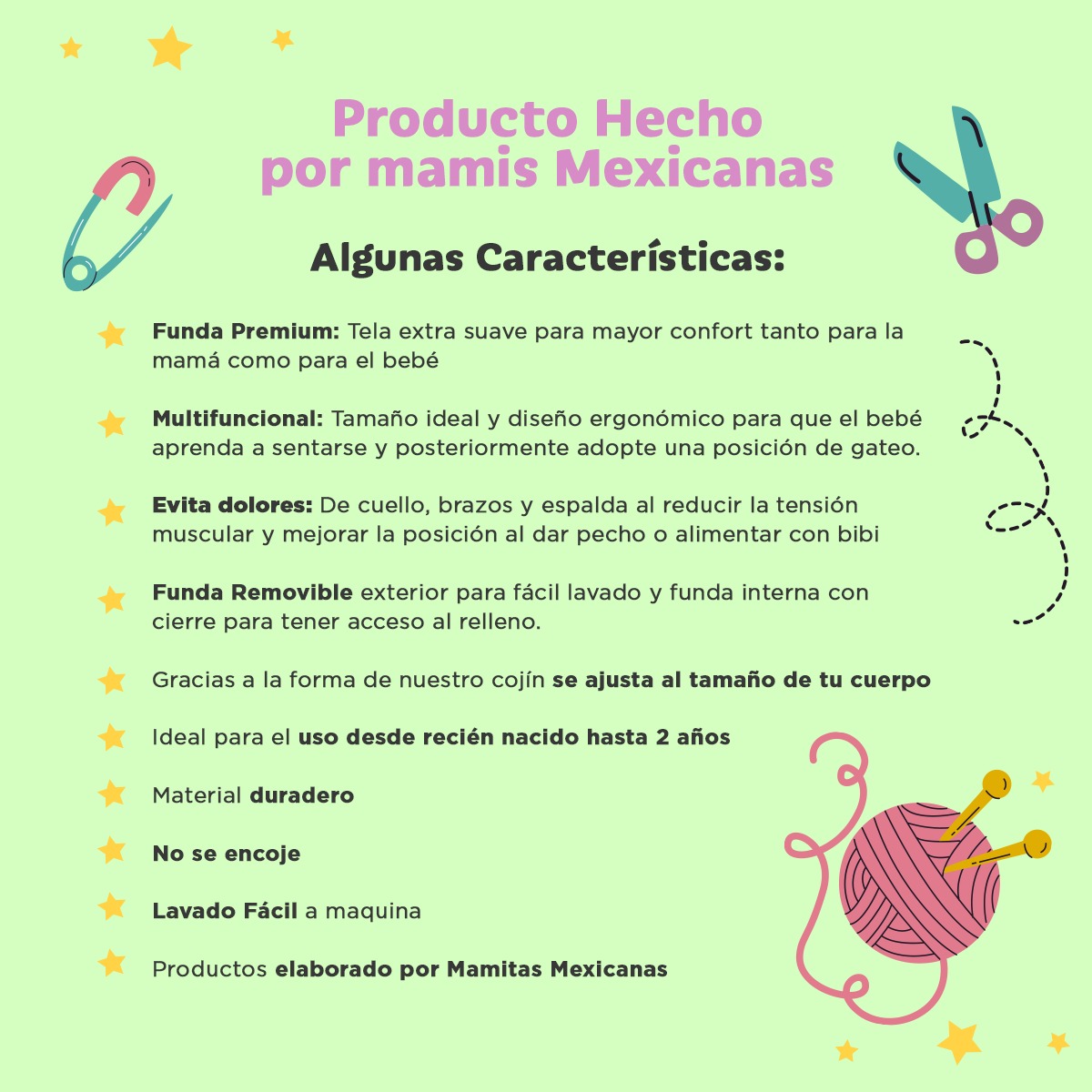 Foto 3 | Almohada Cojín Lactancia Amamantar Bebé Mãe Baby Antirreflujo Cómodo(aguacatitos)premium Tela Muy Suave Hipoa