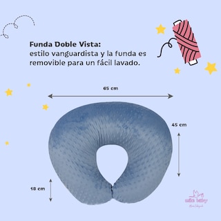 Foto 3 | Almohada Cojín Lactancia Amamantar Bebé Mãe Baby Antirreflujo Cómodo(azul)premium Tela Muy Suave Hipoalergénicas Fre