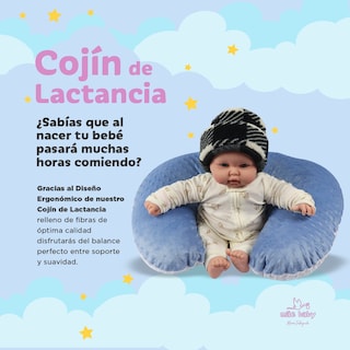 Foto 5 | Almohada Cojín Lactancia Amamantar Bebé Mãe Baby Antirreflujo Cómodo(azul)premium Tela Muy Suave Hipoalergénicas Fre
