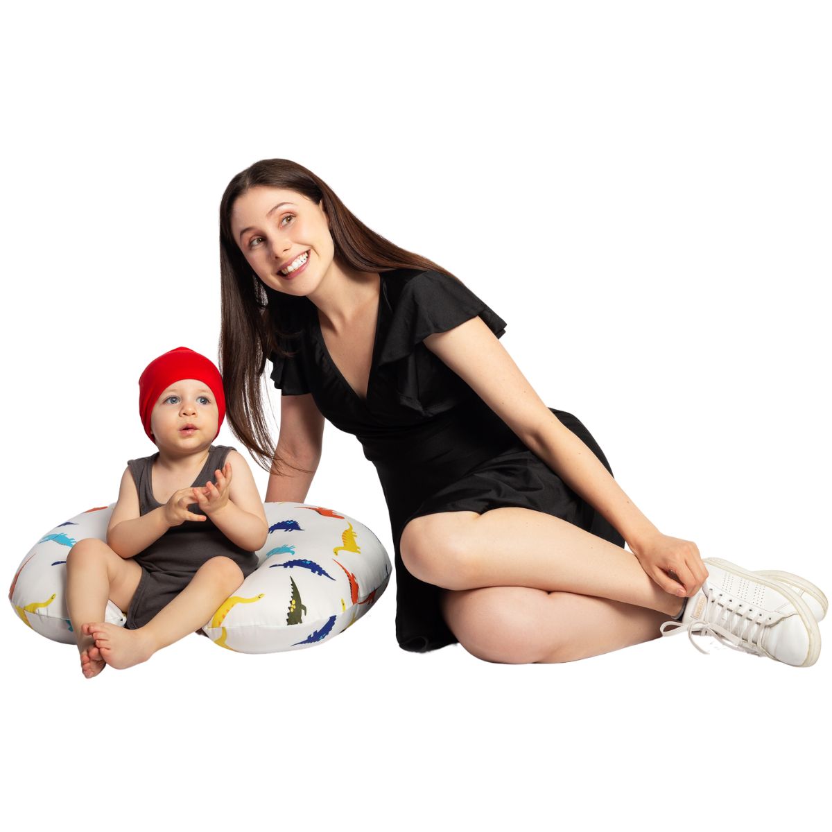 Foto 3 | Almohada Cojín Lactancia Amamantar Bebé Mãe Baby Antirreflujo Cómodo(dinosaurios)premium Tela Muy Suave Hipoa