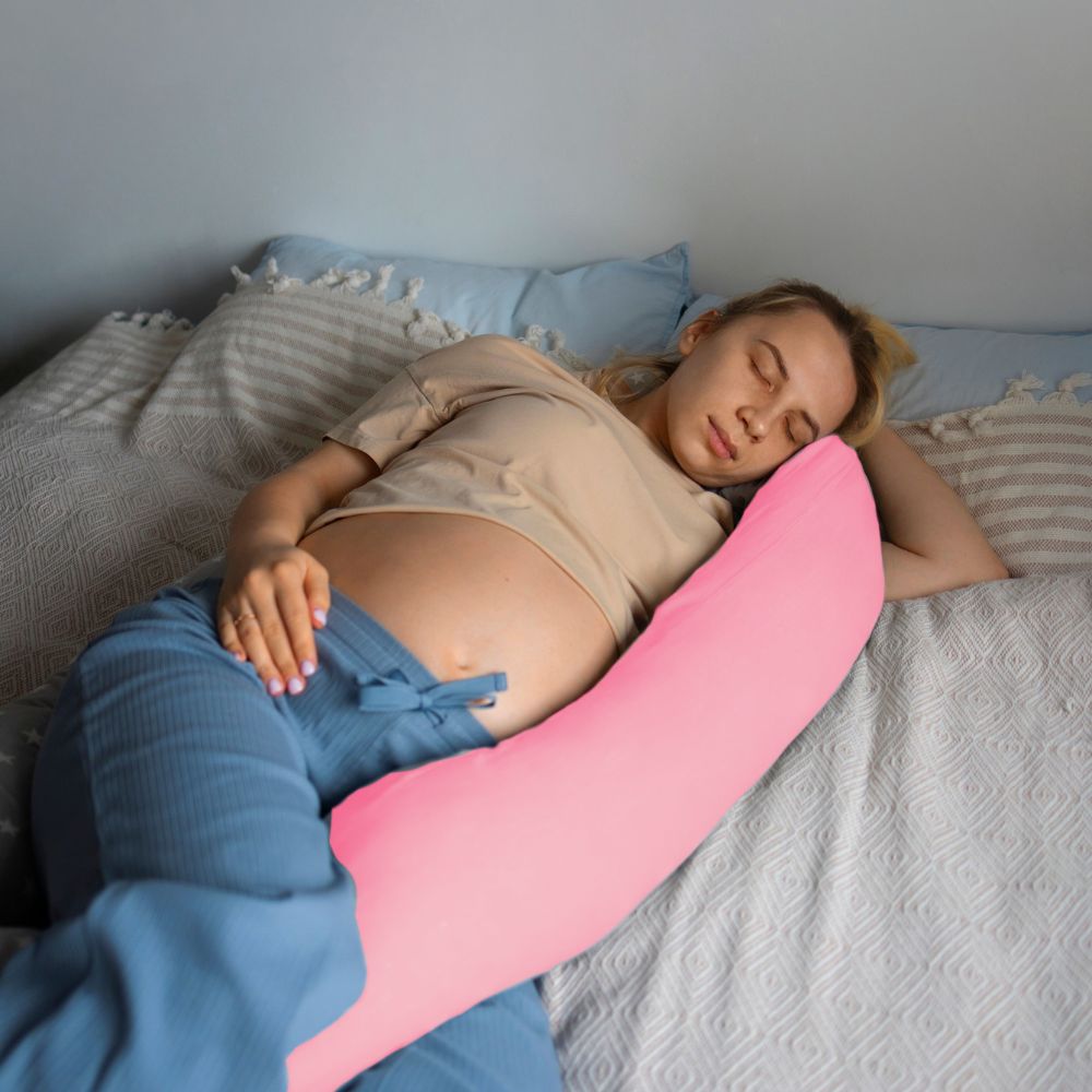 Foto 2 pulgar | Almohada Cojín Lactancia Amamantar Bebé Mãe Baby Antirreflujo Cómodo(rosa Tiras Liso)premium Tela Muy Suave Hipo